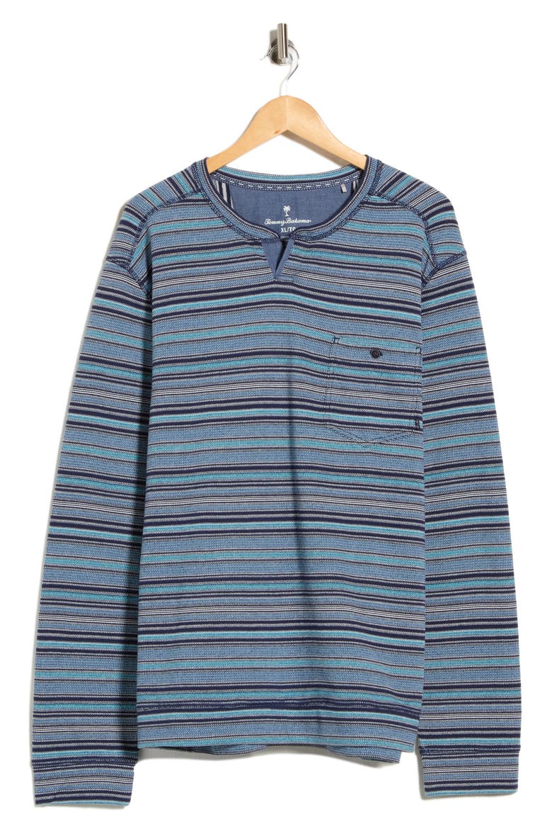San Felipe Stripe Baja Abaco Organic Cotton Long Sleeve Knit Top, Main, color, MARITIME