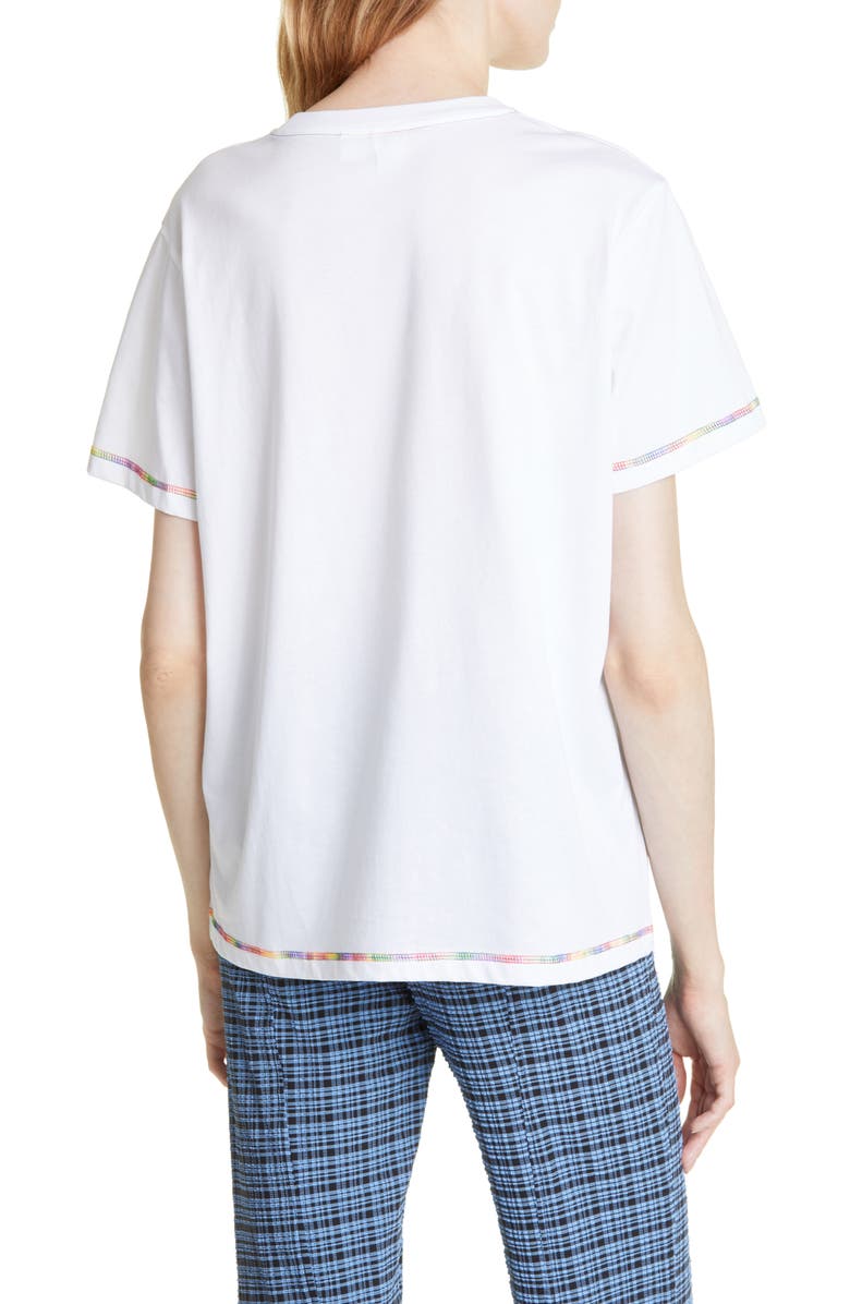 Ganni Smiley Organic Cotton Graphic Tee, Alternate, color, 