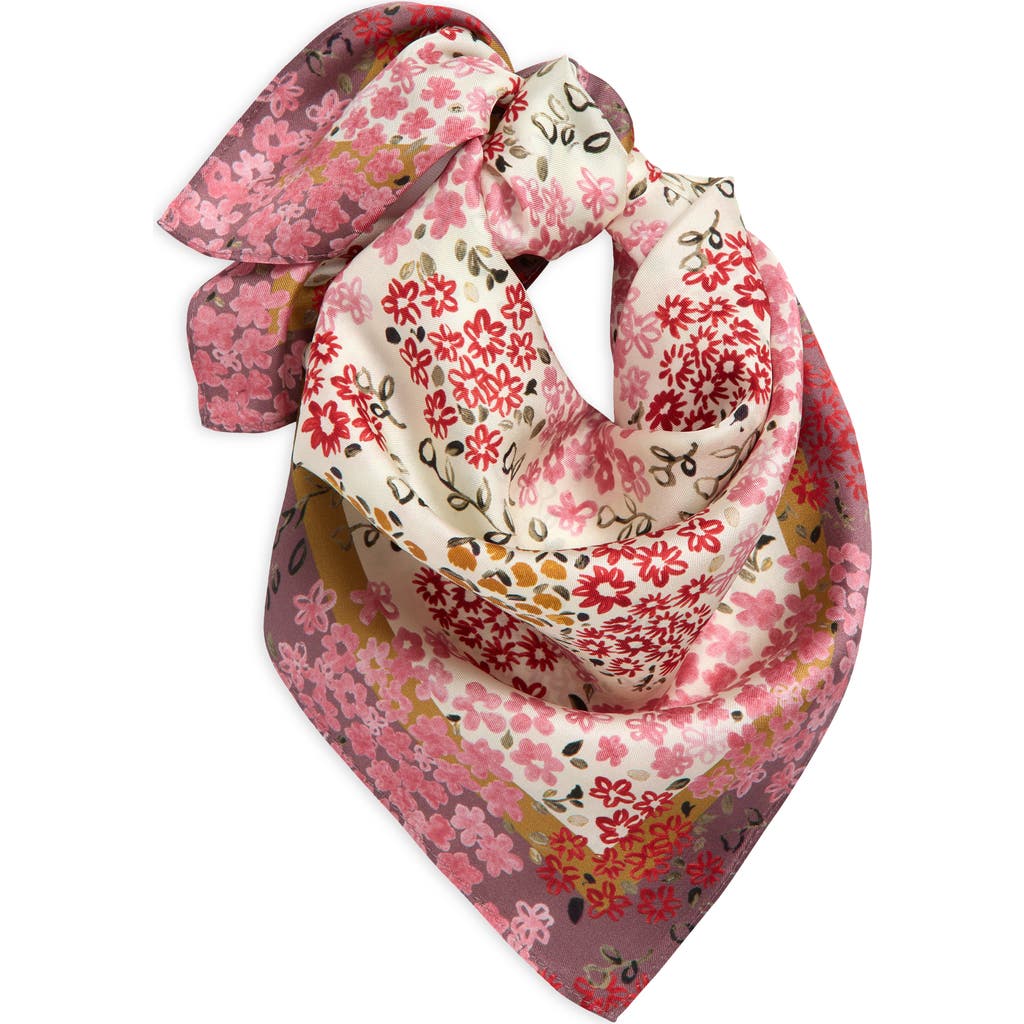 Nordstrom Print Silk Square Scarf In Pink Mini Floral