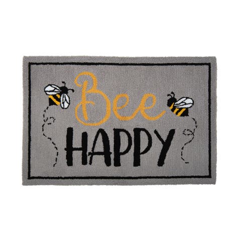 "Bee Happy" Bumble Bee Indoor Rug