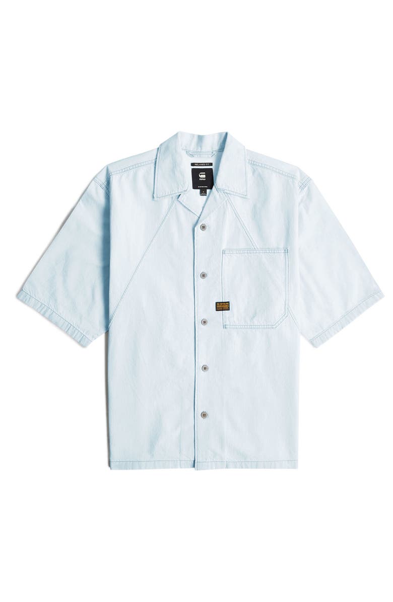 G-STAR Track Relaxed Fit Organic Cotton Camp Shirt, Alternate, color, Beached Faded Seasalt