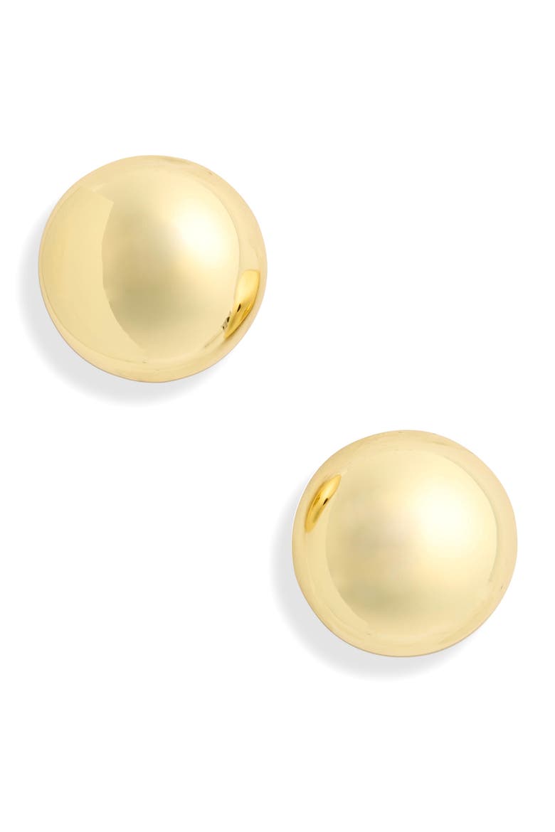 Button Stud Earrings, Main, color, PALE GOLD
