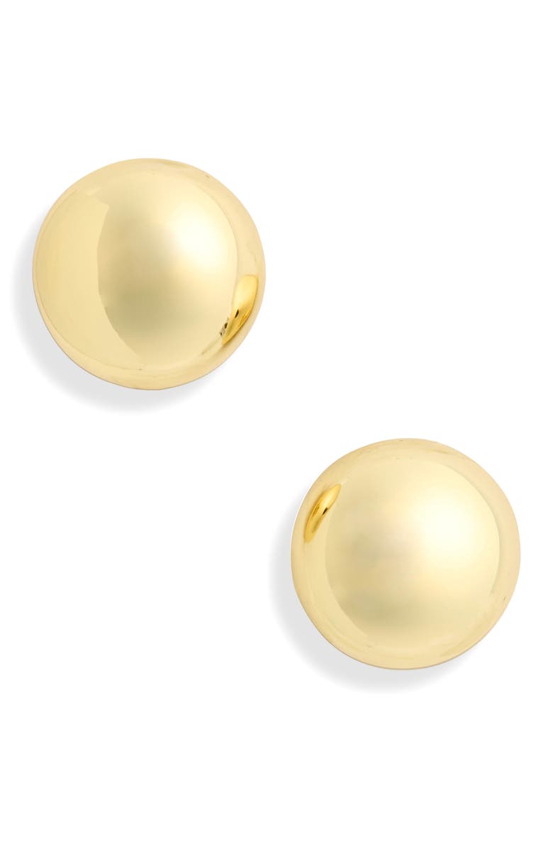 Madewell Button Stud Earrings, Main, color, Pale Gold