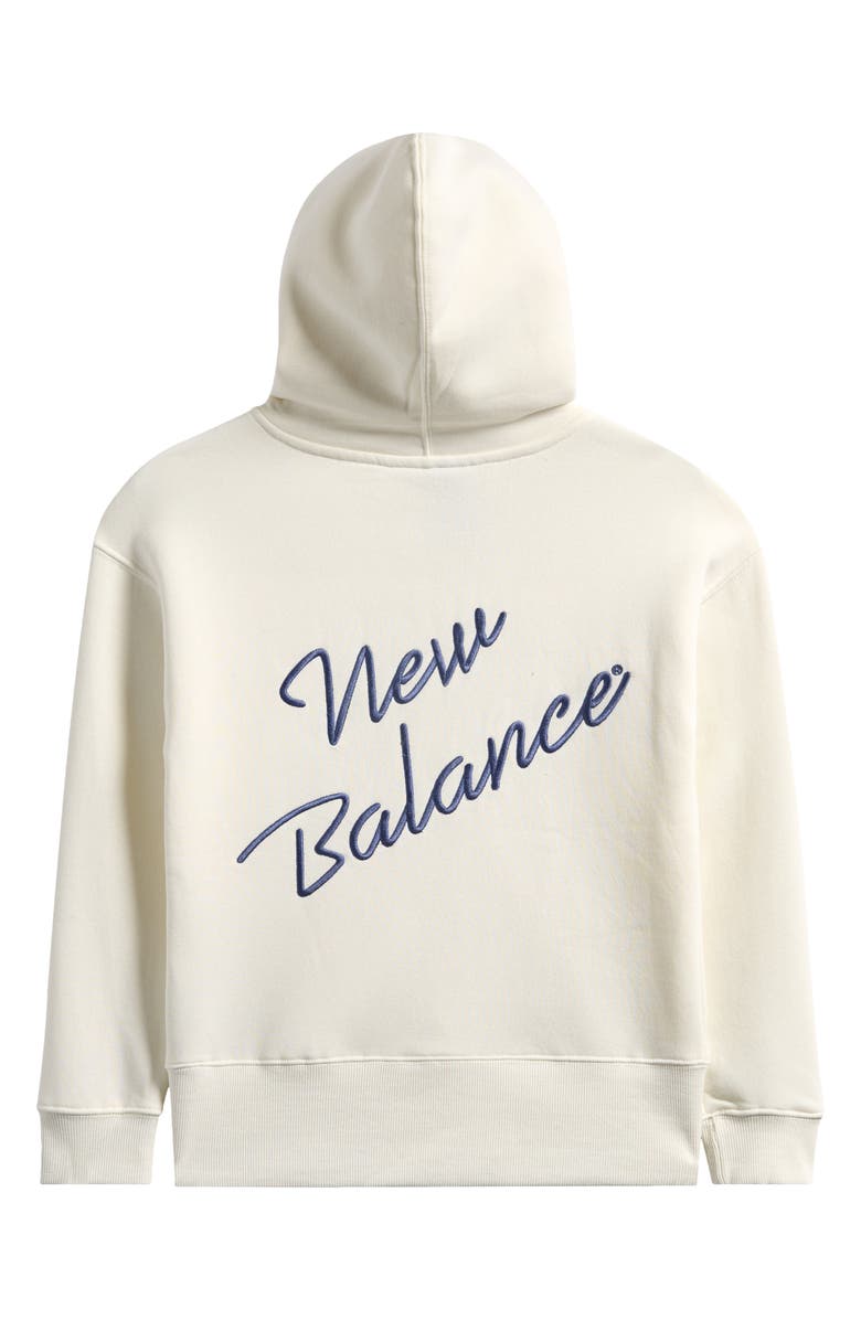 New Balance Kids' Embroidered Zip-Up Cotton Blend Fleece Hoodie, Alternate, color, 
