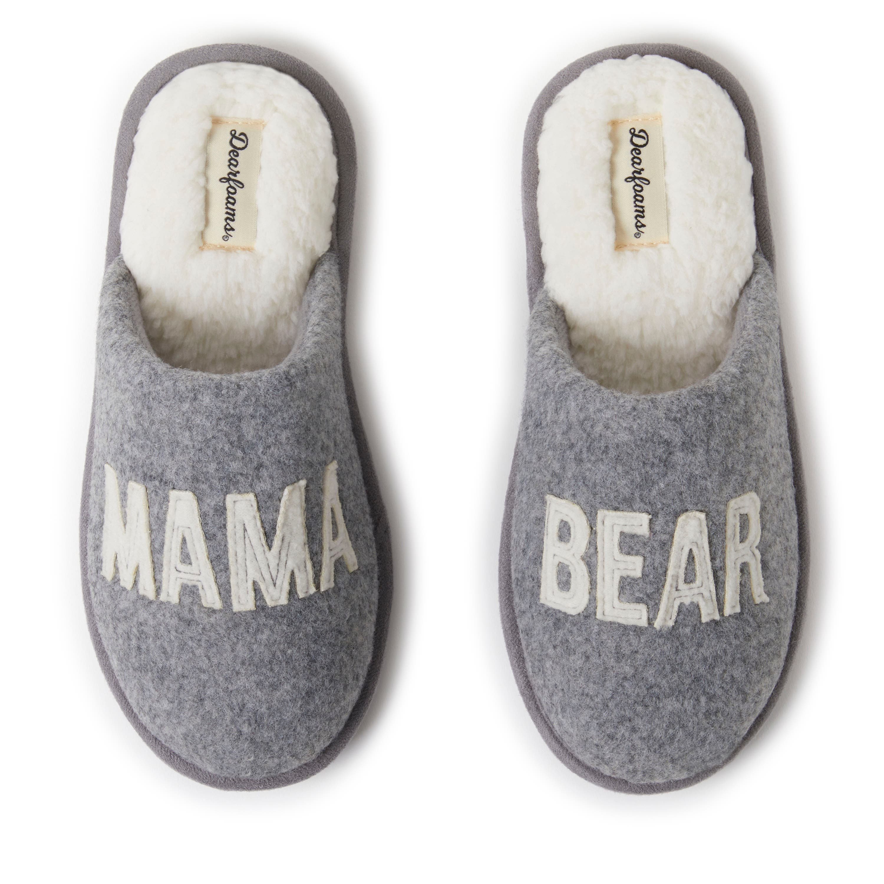 DEARFOAMS Carley Mama Bear Mom Scuff Slipper, Main, color, Light Heather Grey