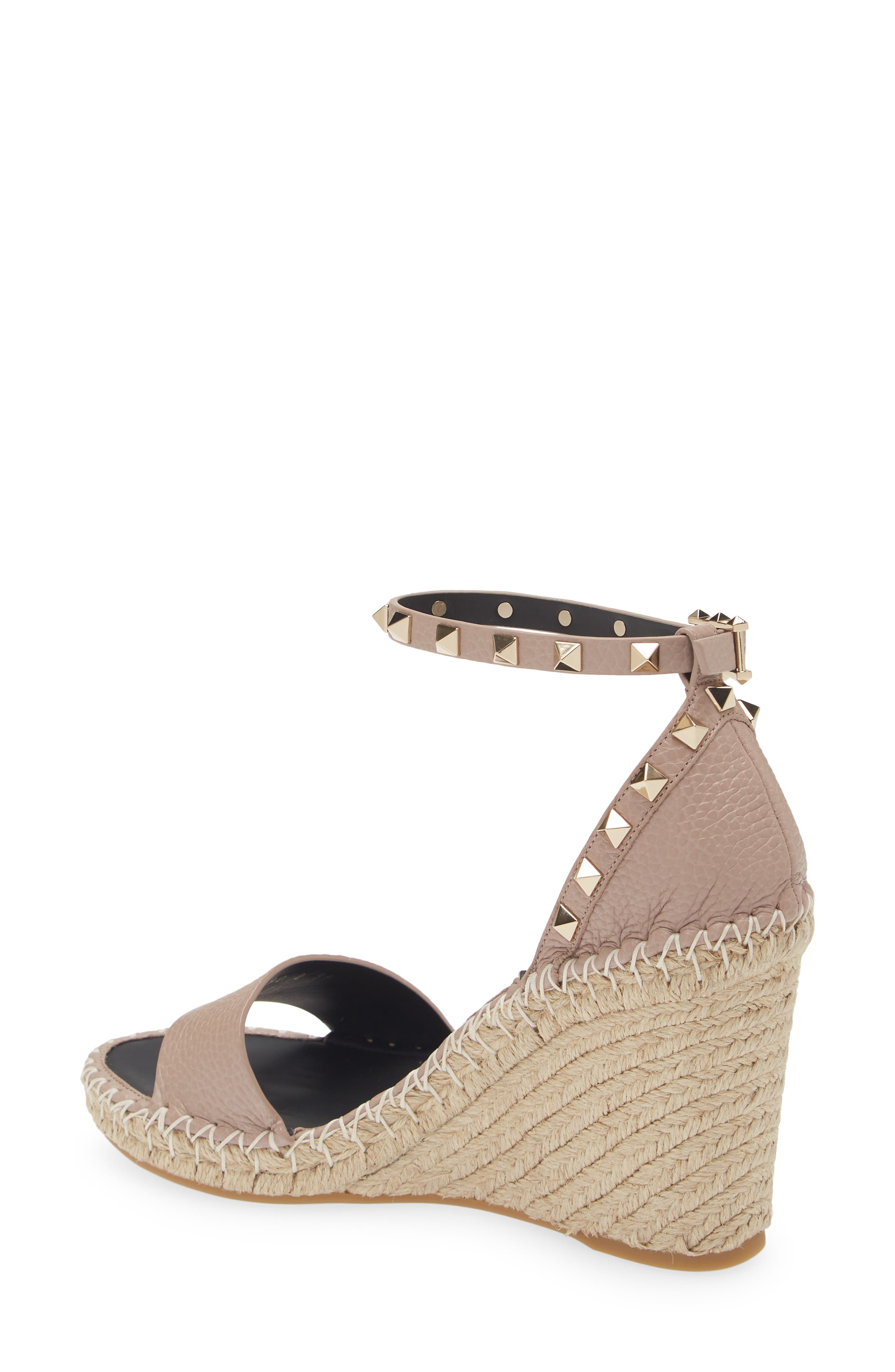 Valentino Garavani Rockstud Wedge Sandal, Alternate, color, 