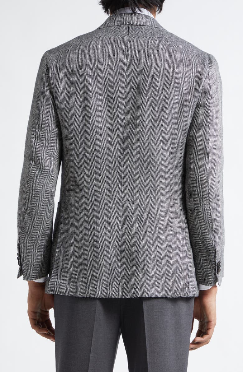 J. Mueser Waverly Linen Herringbone Sport Coat, Alternate, color, Navy