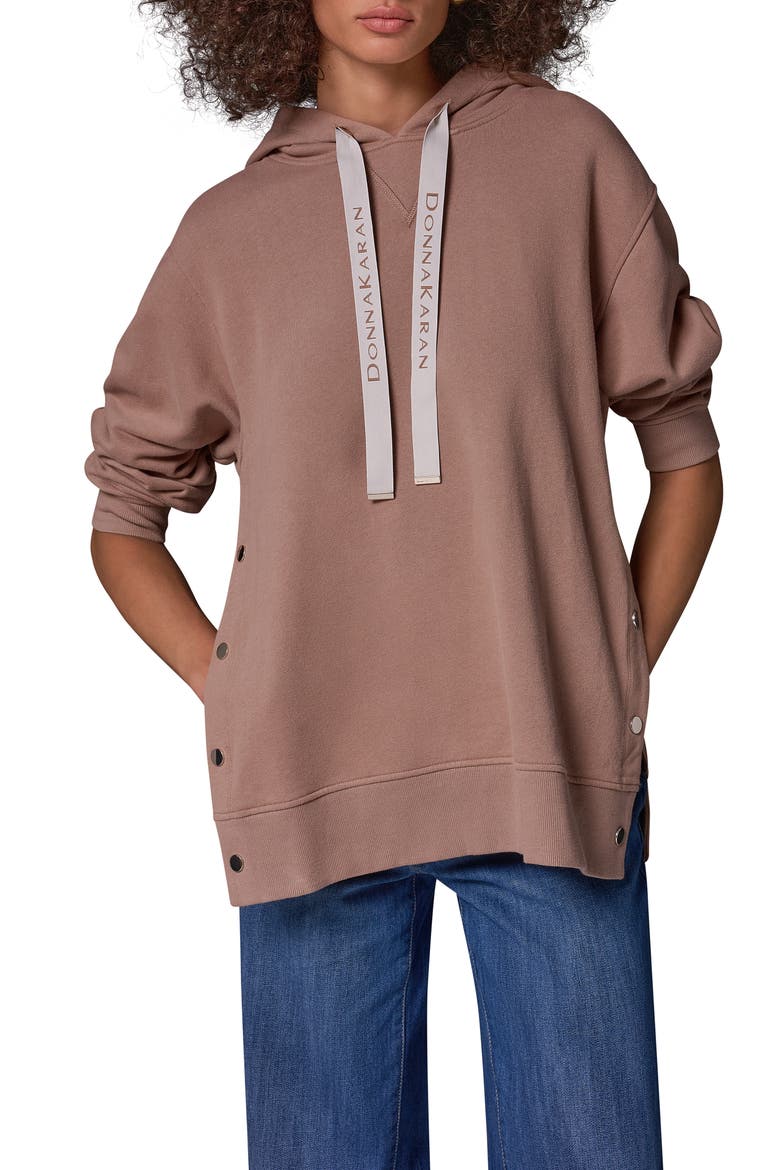 French Terry Snap Side Hoodie, Main, color, CAMEL