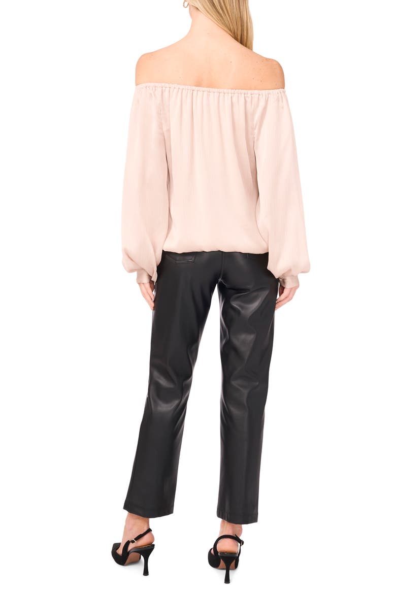 Textured Satin Off the Shoulder Top, Alternate, color, FRENCH OAK
