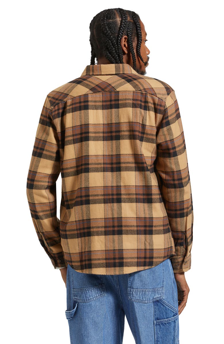 Brixton Bowery Oversize Plaid Flannel Button-Up Shirt, Alternate, color, 
