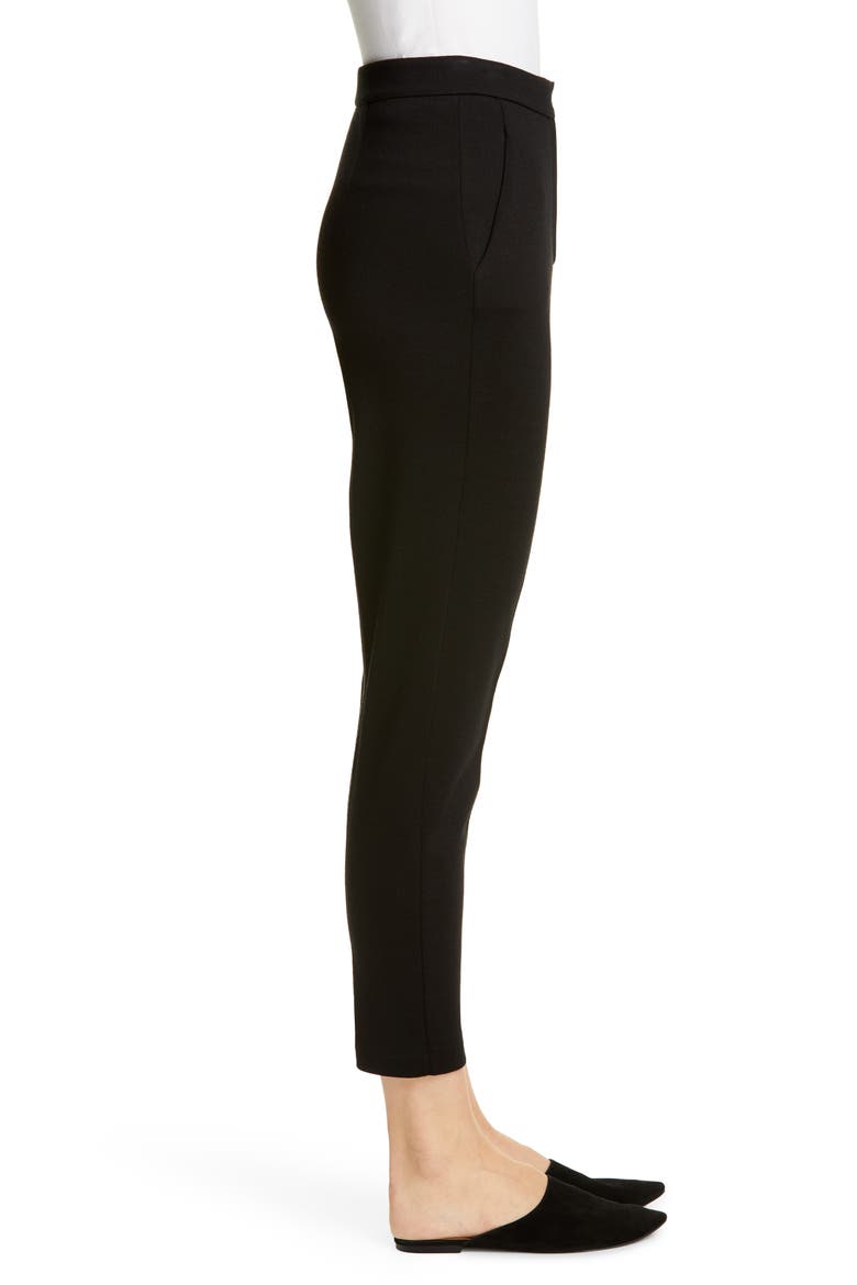 Slim Milano Knit Ankle Pants, Alternate, color, CAVIAR