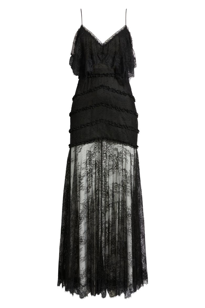 Sandy Lace Maxi Dress, Alternate, color, BLACK