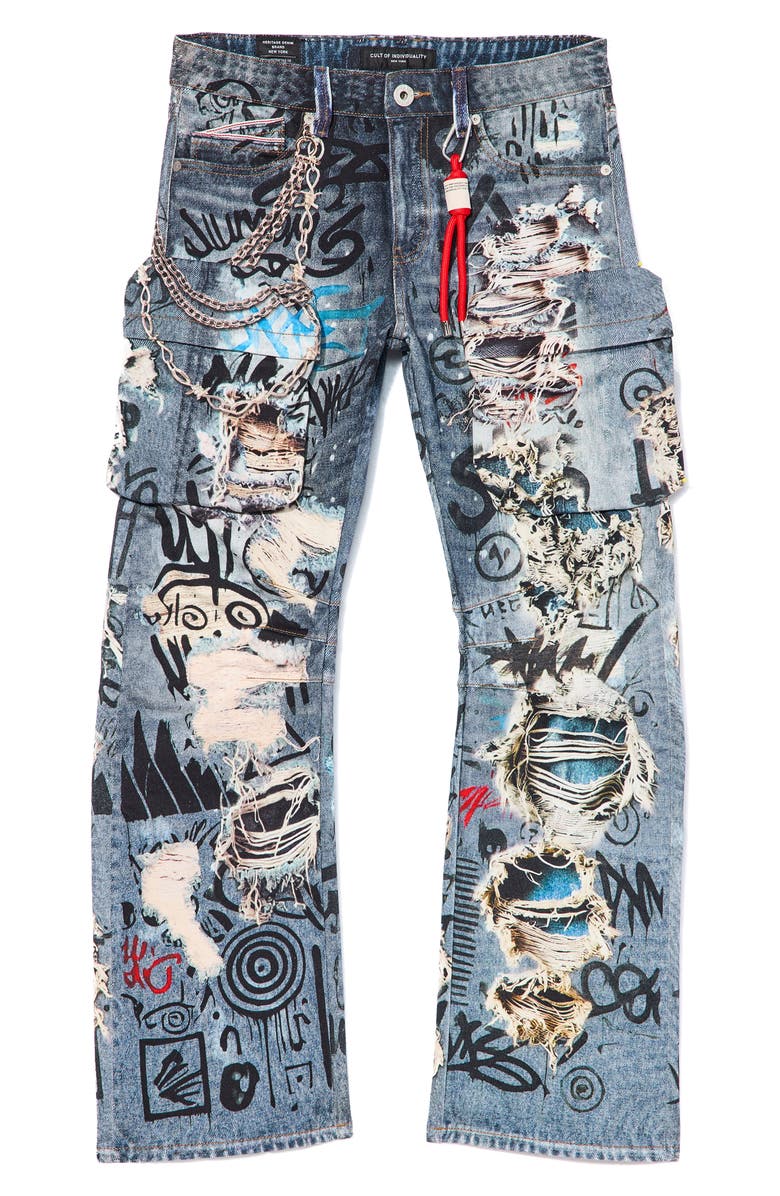 Cult of Individuality Grunge 607 Baggy Jeans, Alternate, color, Digital