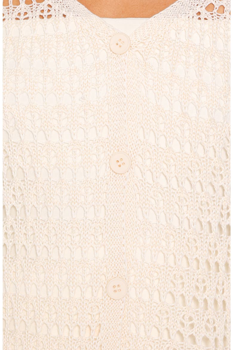 Lorelle Pointelle Cardigan, Alternate, color, BUTTER