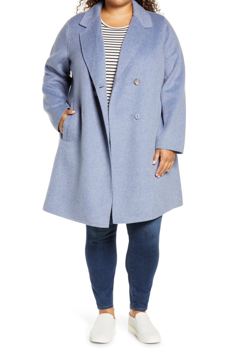 Notch Collar Coat, Main, color, BLUE HEATHER