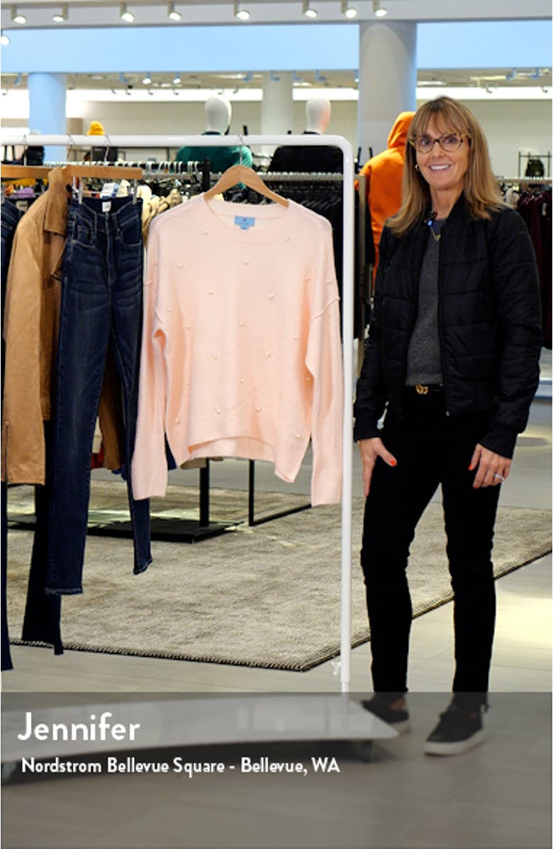 Imitation Pearl Embellished Crewneck Sweater, sales video thumbnail