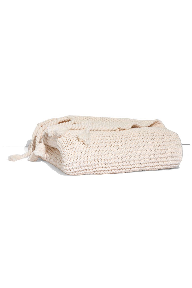 Nordstrom Chunky Knit Throw, Main, color, VANILLA ICE