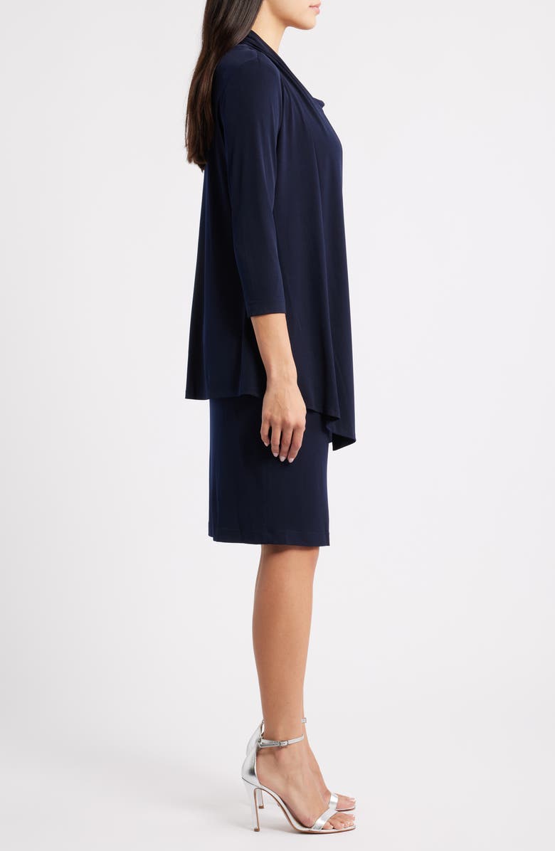 Connected Apparel Long Sleeve Mock Jacket Dress, Alternate, color, Midnight