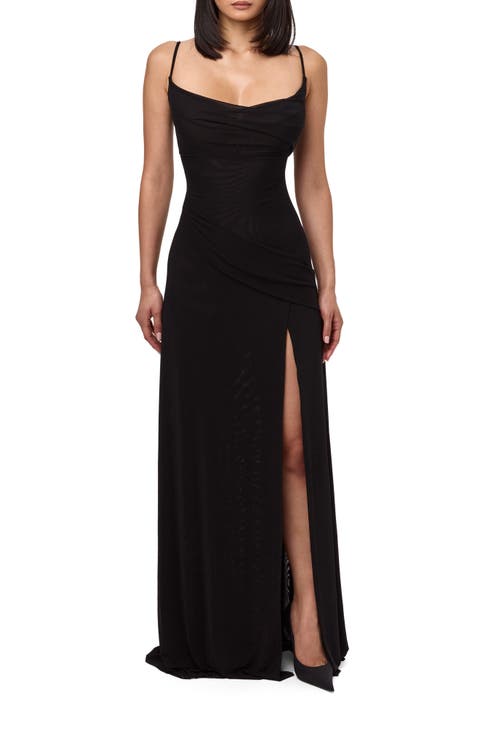 Mesh Overlay Maxi Dress