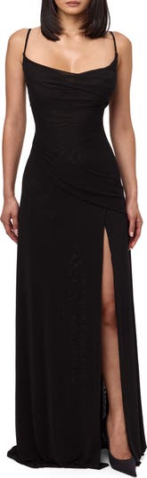 Mesh Overlay Maxi Dress