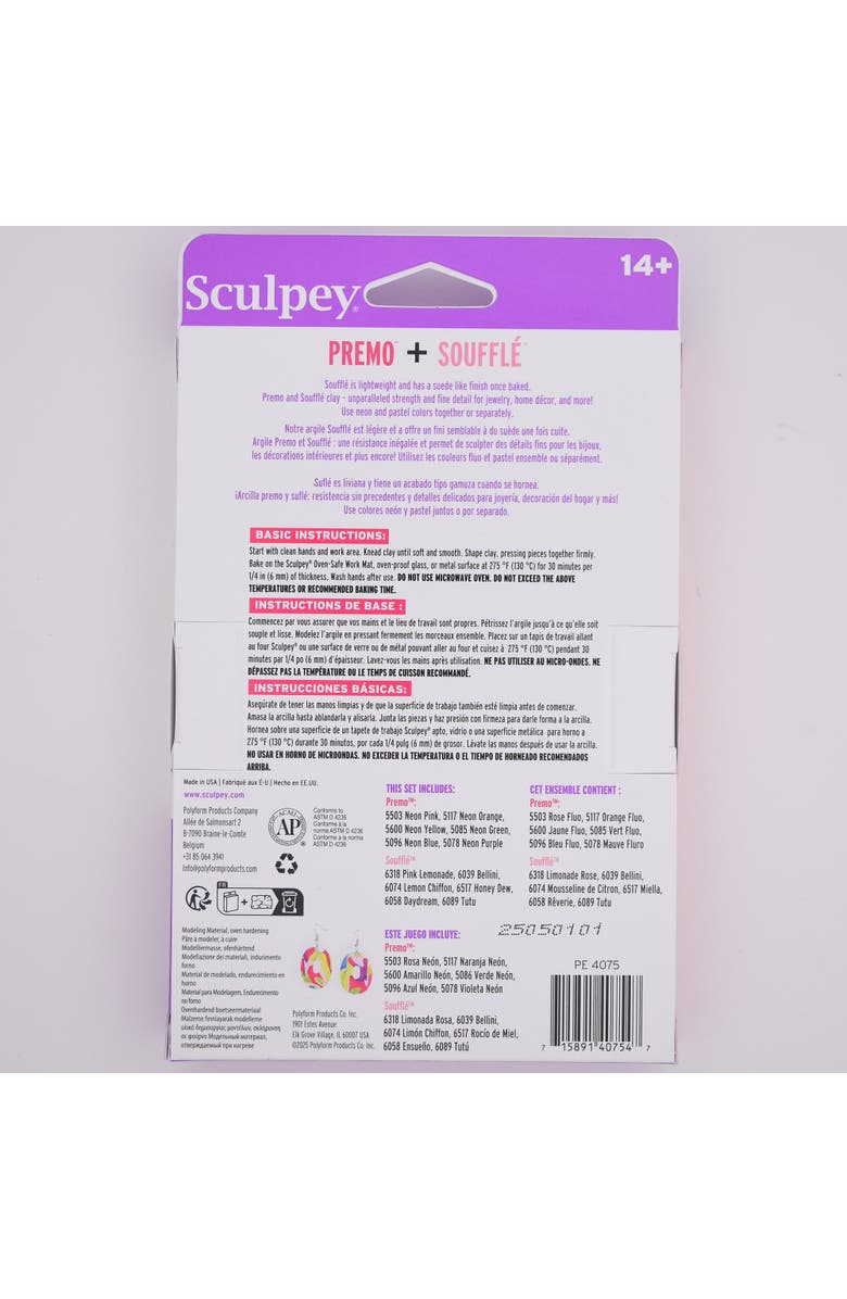 Sculpey Multipack, Premo Neons + Souffle Pastels, 24 Unique Color Bars, Sampler Pack, Alternate, color, 