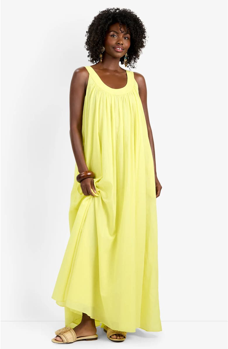 Trina Turk Jianna Sleeveless Cotton Dress, Alternate, color, Citrus