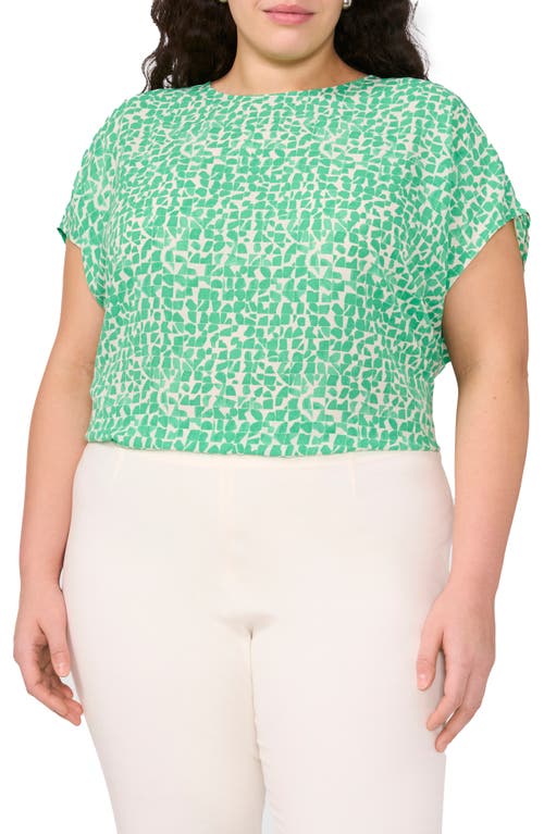 Halogenr Halogen(r) Geo Print Cap Sleeve Shell In Vivid Green