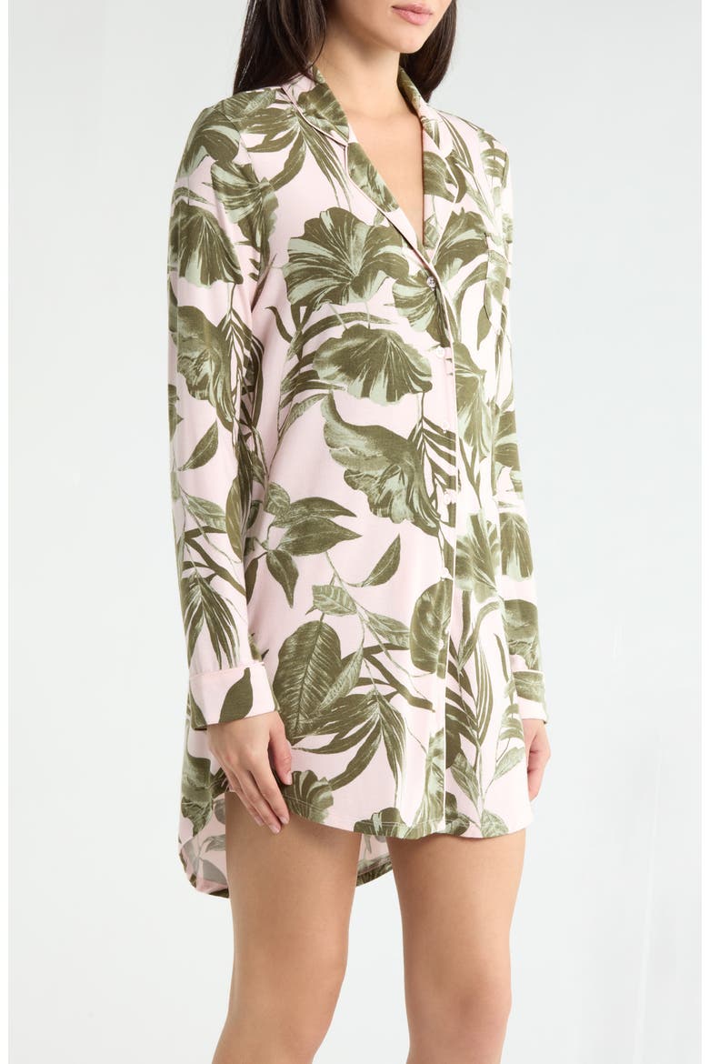 Moonlight Eco Nightshirt, Alternate, color, PINK- OLIVE SKETCH TROPIC