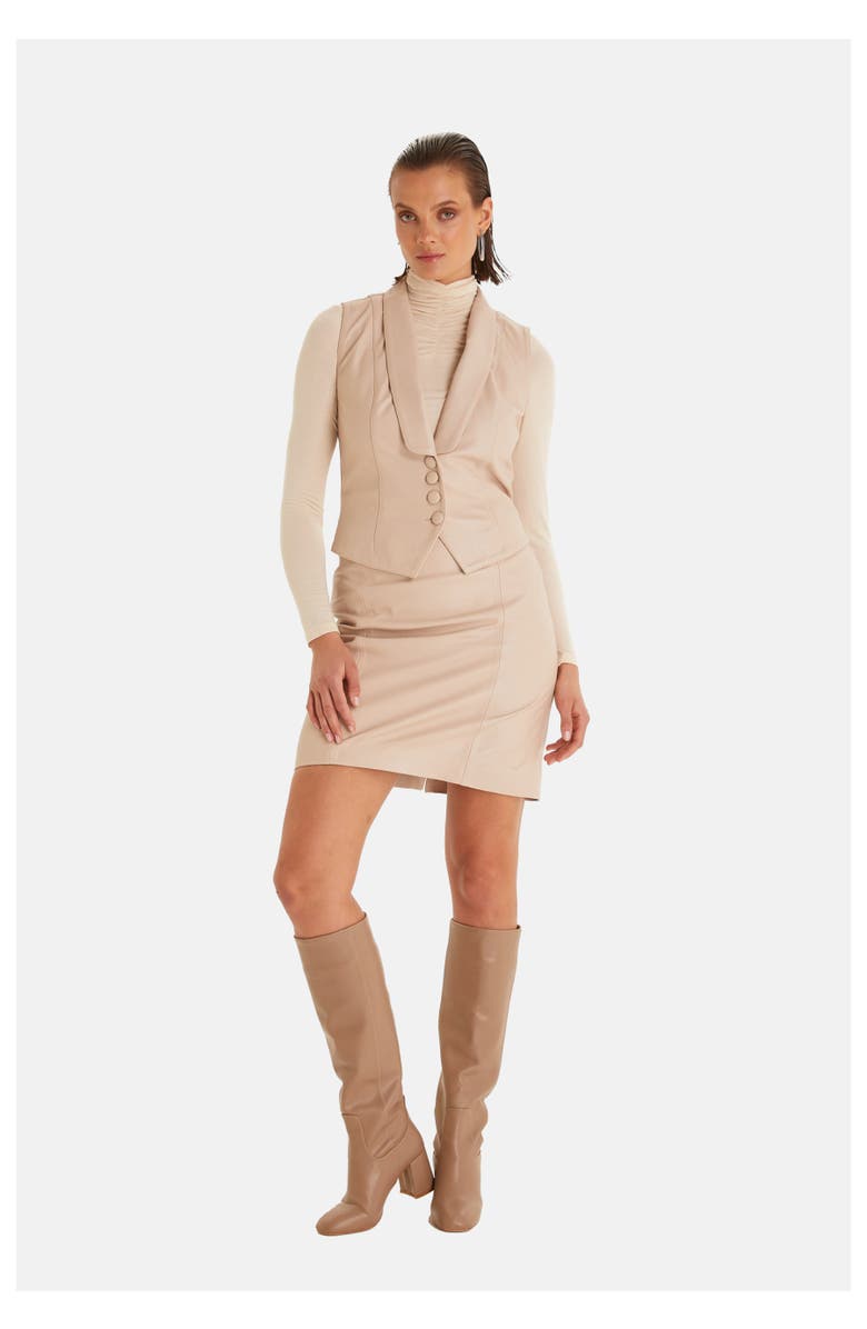 Furniq UK Laura Leather Vest, Alternate, color, Beige