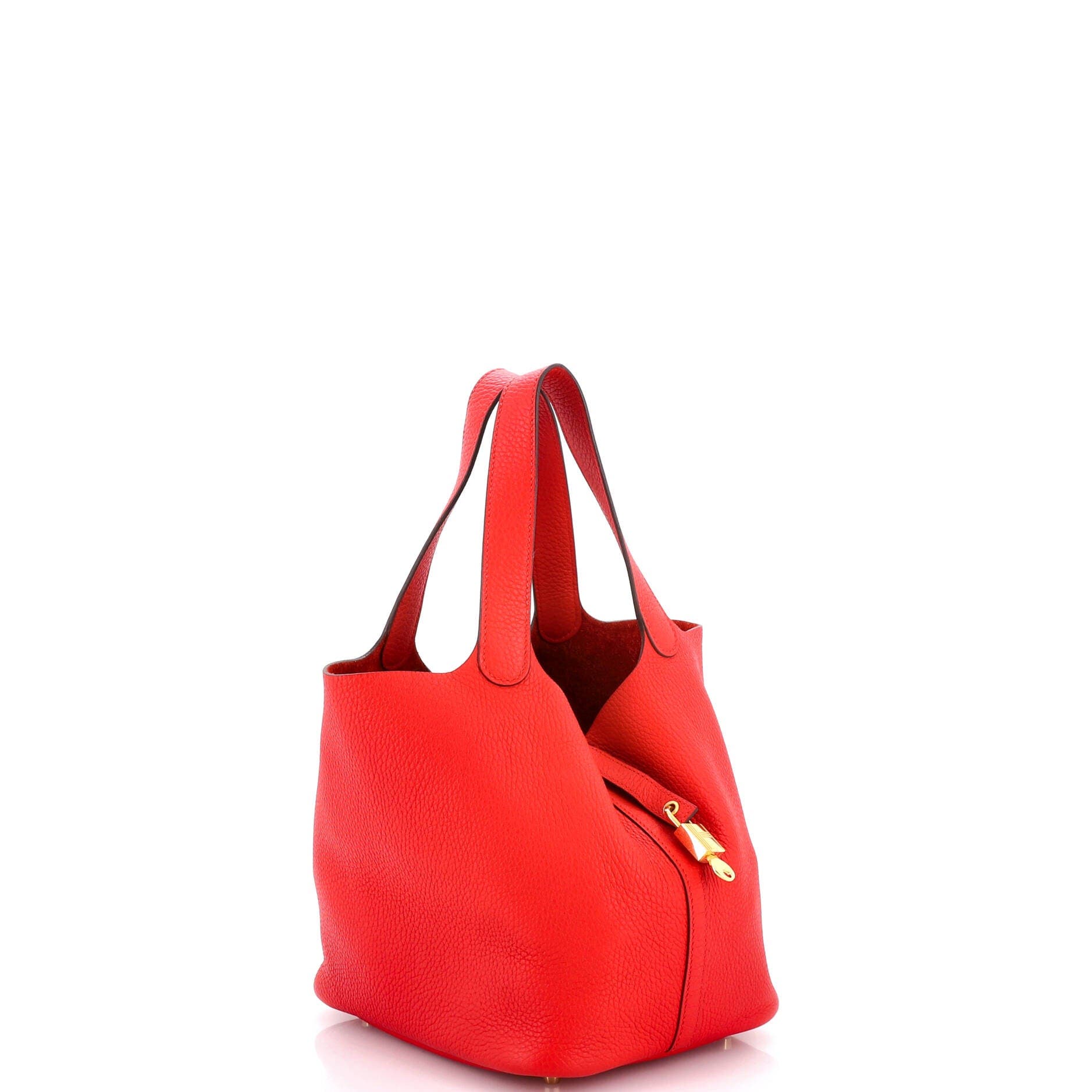 Pre-Owned Hermes Picotin Lock Bag Clemence MM, Alternate, color, Rouge De Coeur