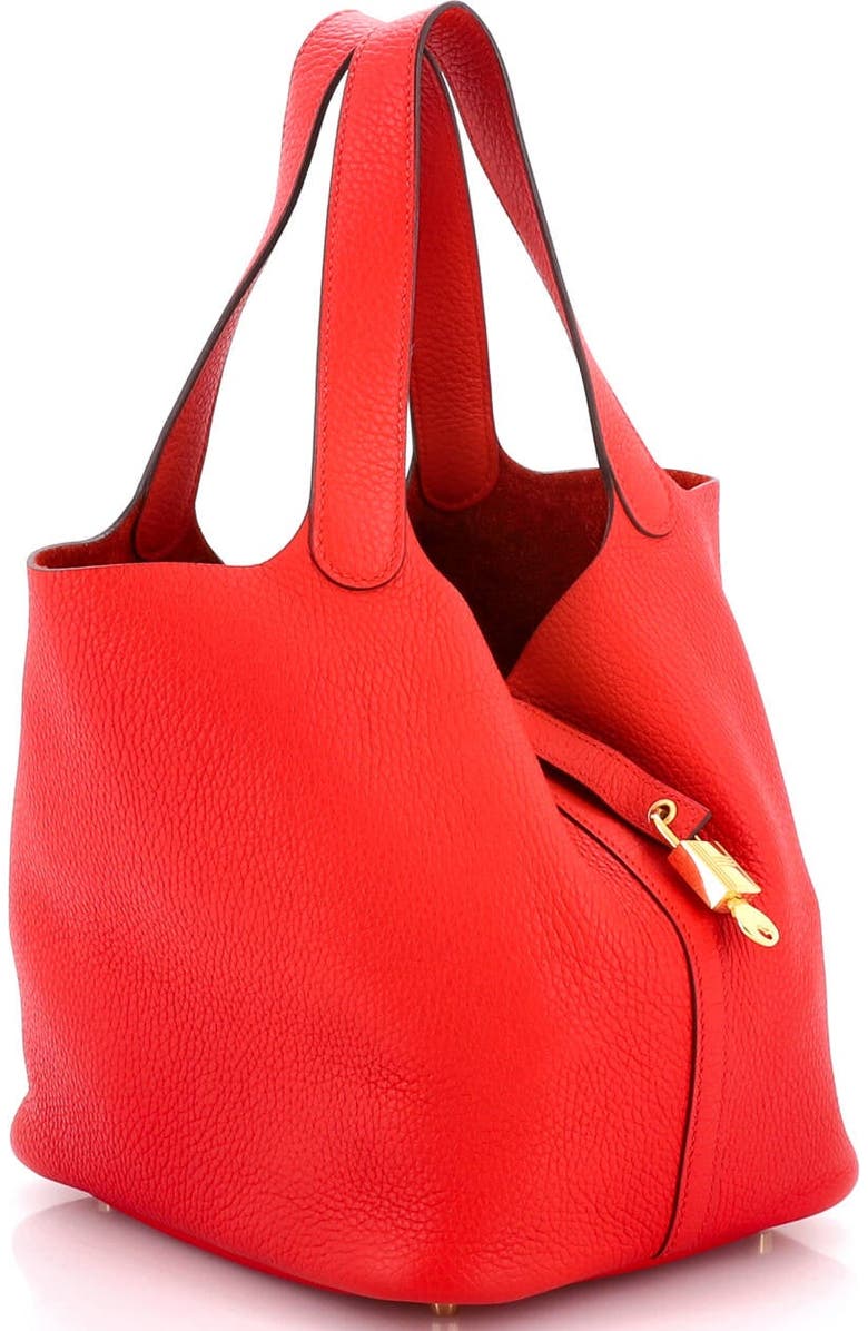 Pre-Owned Hermes Picotin Lock Bag Clemence MM, Alternate, color, Rouge De Coeur