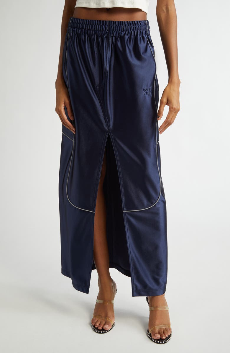 Alexander Wang Deconstructed Satin Faille Jersey Tube Skirt, Main, color, 