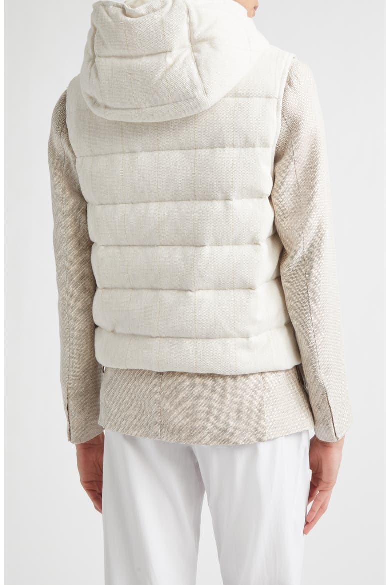 Hooded Down Puffer Vest, Alternate, color, 00 IVORY