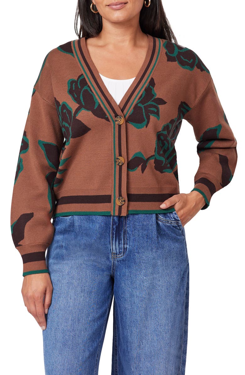 Scotch & Soda Floral Jacquard Cardigan, Main, color,