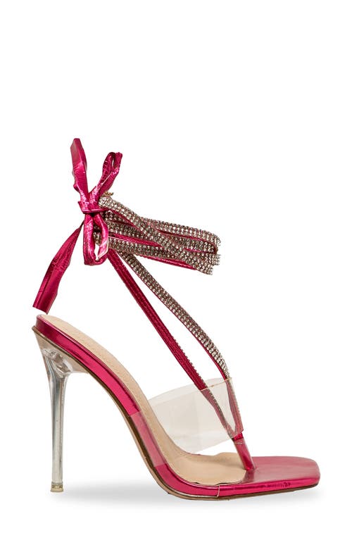 Chase & Chloe Chase And Chloe Rae Rhinestone Ankle Wrap Sandal