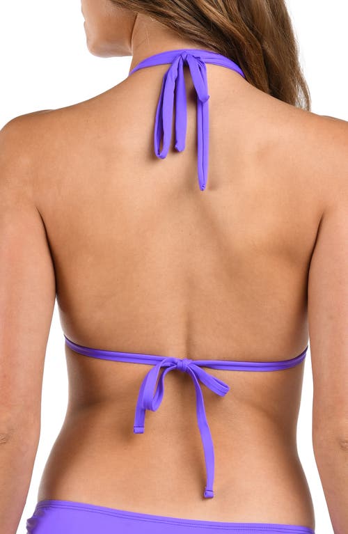 Shop La Blanca Island Goddess Halter Bikini Top In Ultraviolet