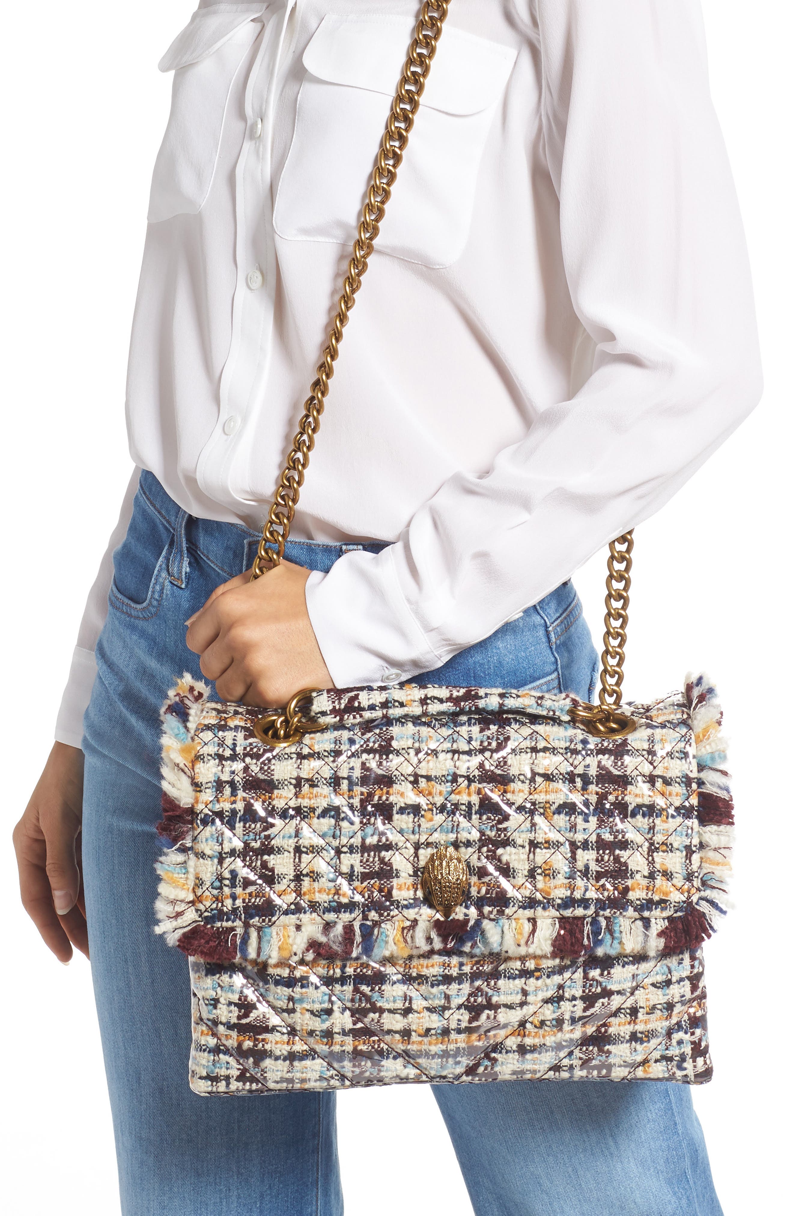 Kurt Geiger London Large Kensington X Tweed Shoulder Bag, Alternate, color, 