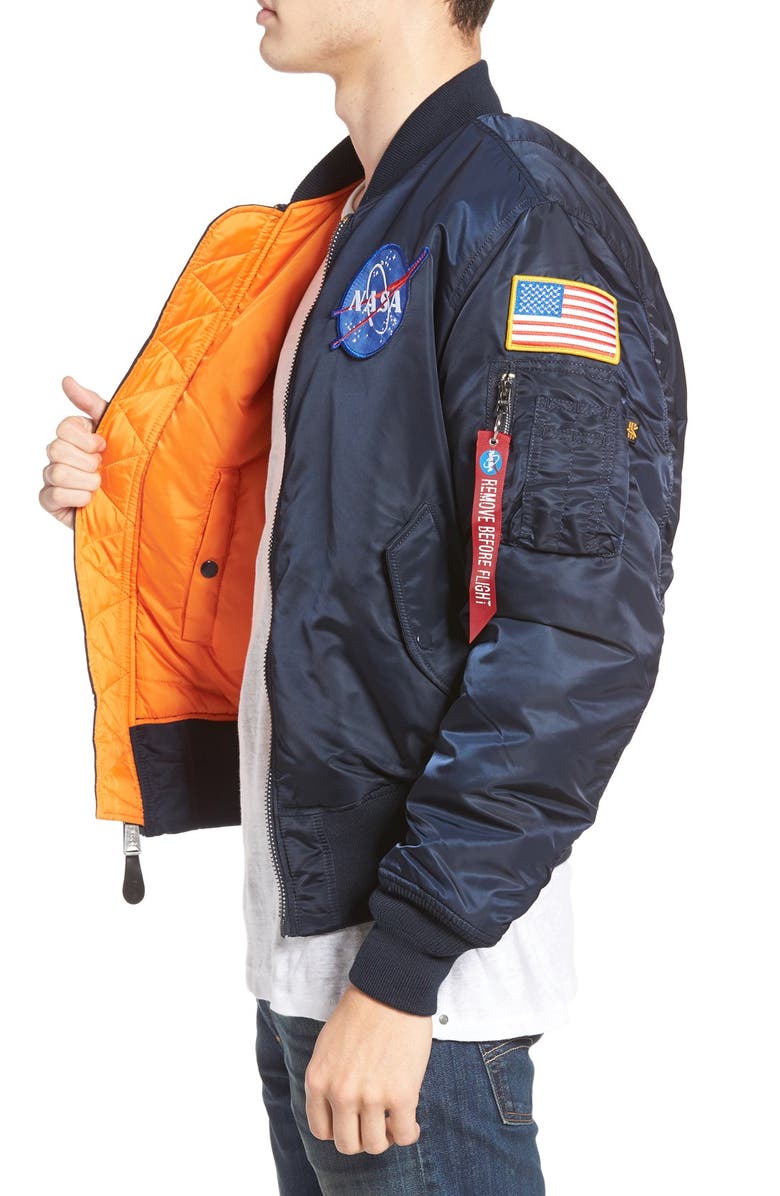 Alpha Industries NASA MA-1 Bomber Jacket, Alternate, color, 