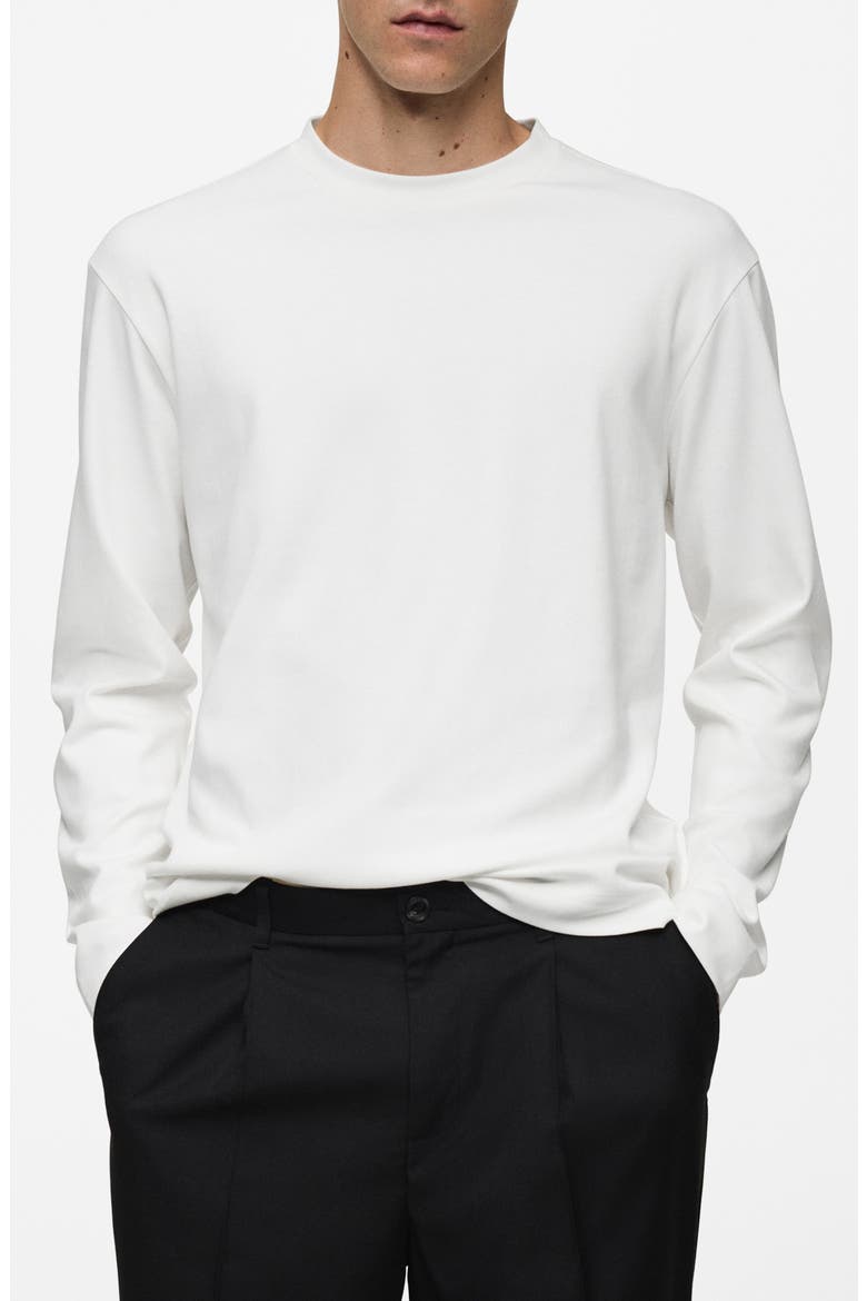 Regular Fit Long Sleeve Cotton T-Shirt, Main, color, WHITE