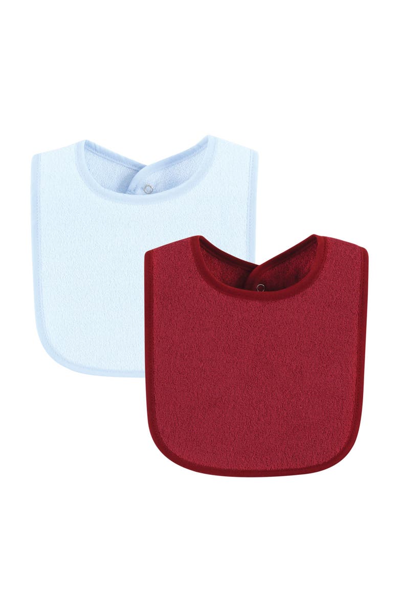 Hudson Baby Youngster's Dribble Catcher with Moisture-Resistant Layer, Alternate, color, Blue Burgundy