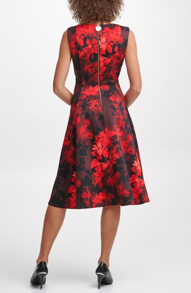 Calvin Klein Floral Fit & Flare Dress, Alternate, color, 