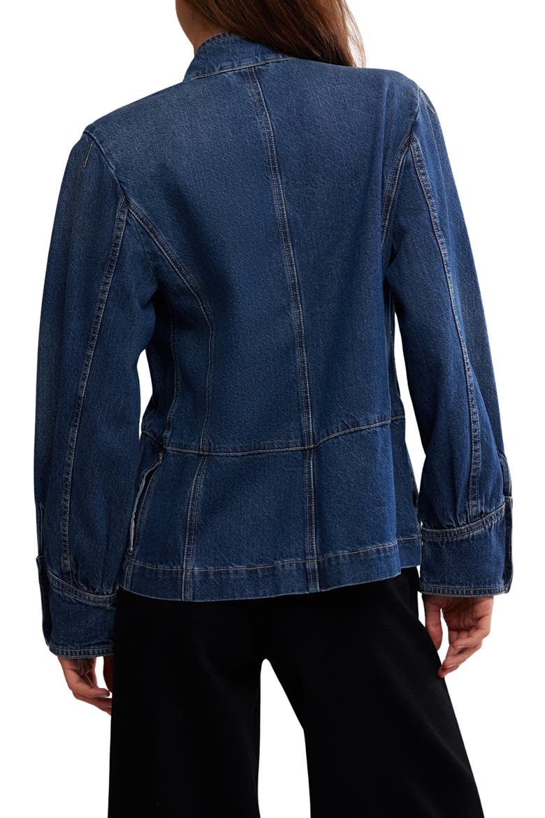 Imogene Double Breasted Denim Jacket, Alternate, color, ENSIGN WASH