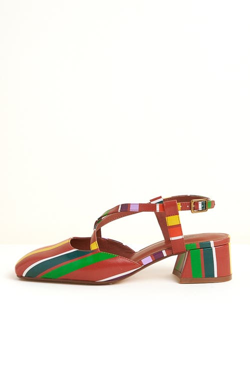 Charlotte Stone Vera Crisscross Slingback Low Block Heel Pump