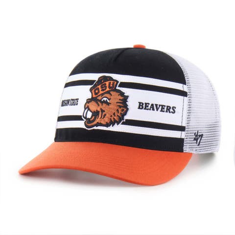 Youth '47 Black/Orange Oregon State Beavers Super Stripe Hitch Adjustable Trucker Hat