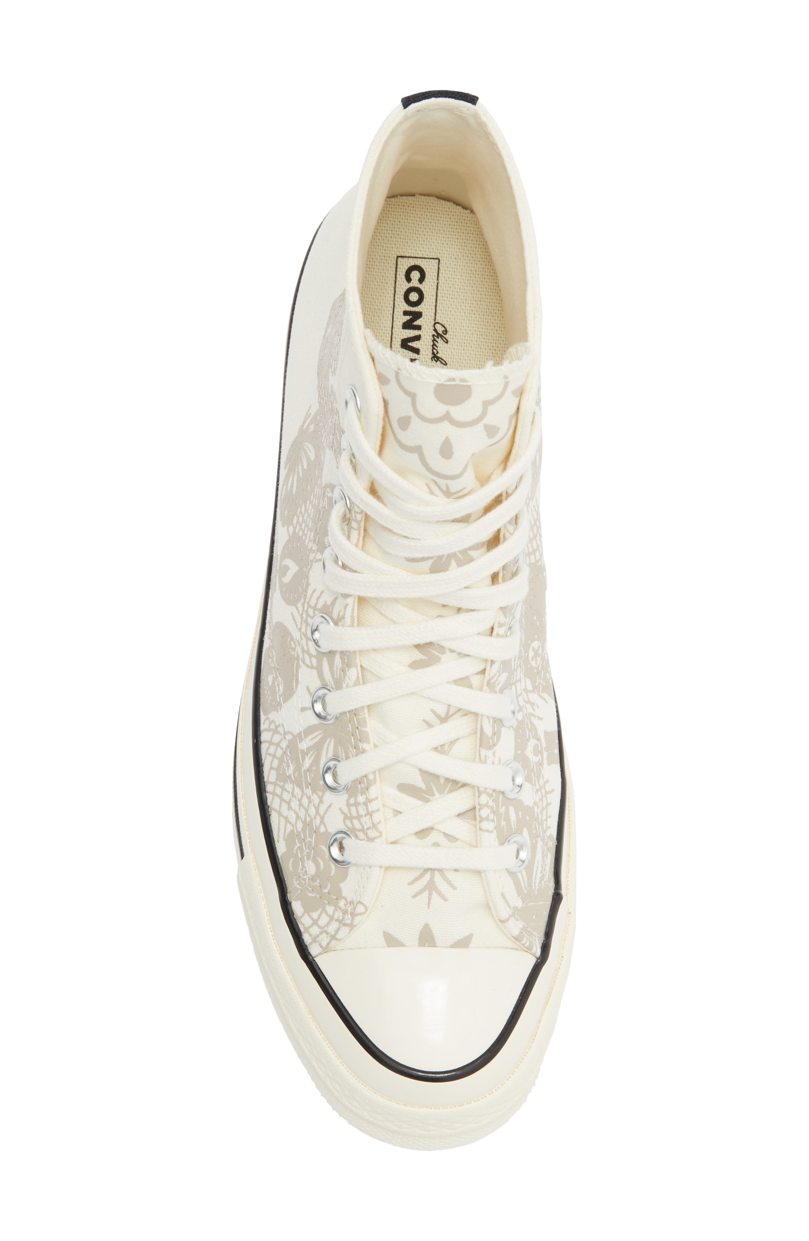 Chuck 70 High Top Sneaker, Alternate, color, EGRET/ PAPYRUS/ BLACK