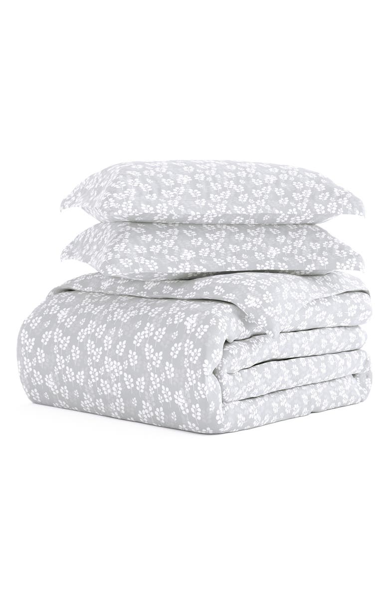 HOMESPUN Premium Ultra Soft Wheatfield Pattern 3-Piece Duvet Cover Set, Main, color, Gray