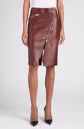 TOM FORD Diagonal Zip Plongé Leather Skirt