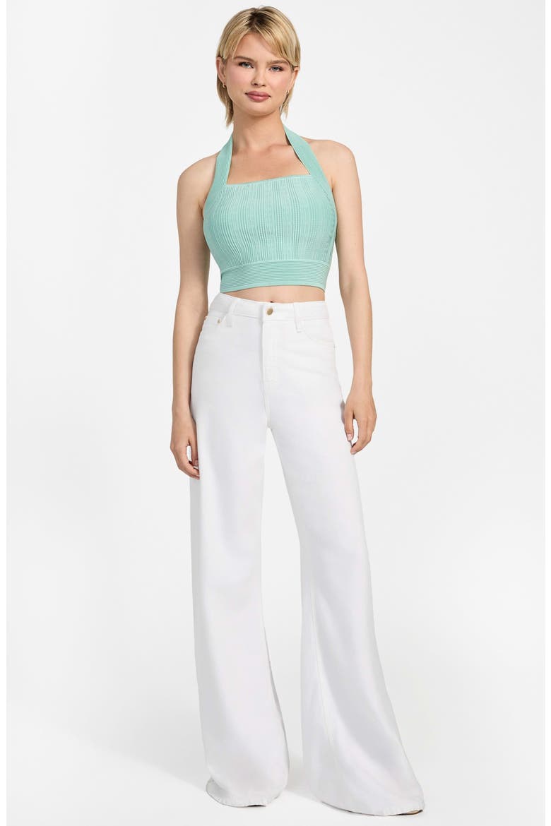 Sofie Rib Crop Halter Top, Alternate, color, SATURN GREEN