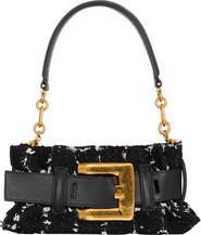 Balmain Mini Anthem bag in smooth leather and tweed