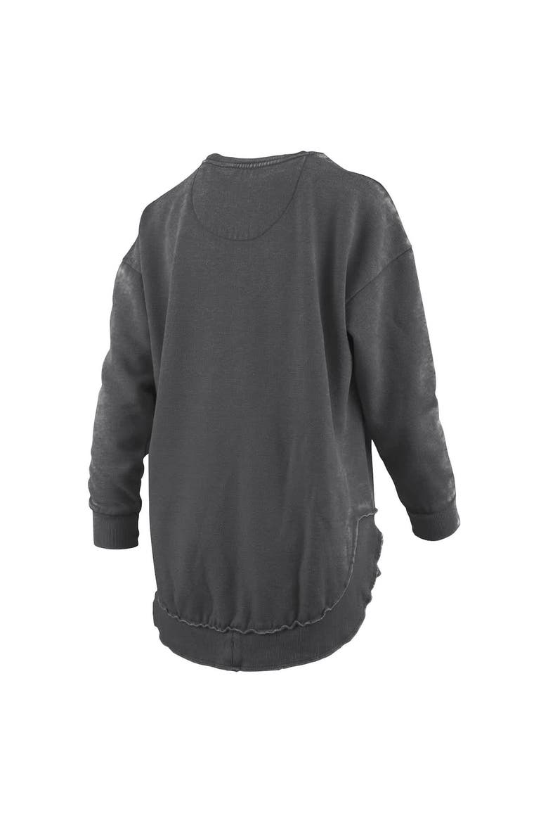 Women's Pressbox  Black Wisconsin Badgers Melange Poncho Vintage Fleece Long Sleeve Pullover Sweatshirt, Alternate, color, Black